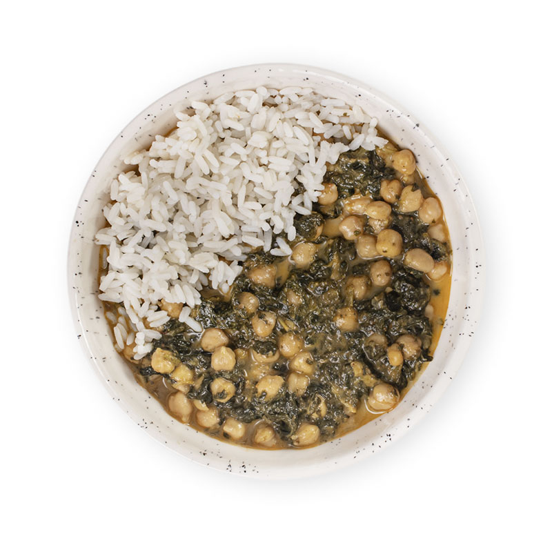 garbanzos con verduras y coco