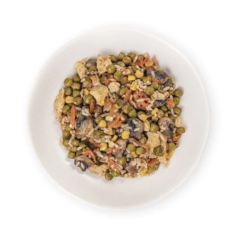 Guisantes con arroz y verduras