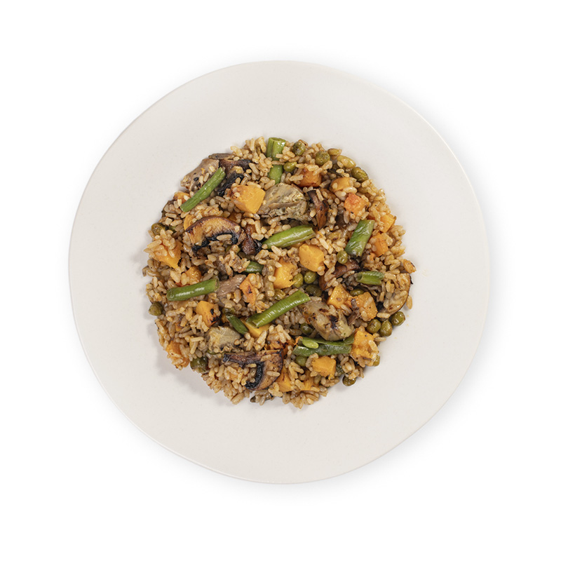 arroz de verduras y setas a la cazuela