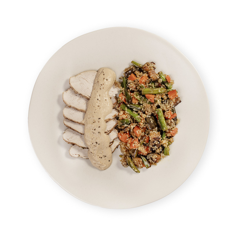 Pollo con salsa de almendras