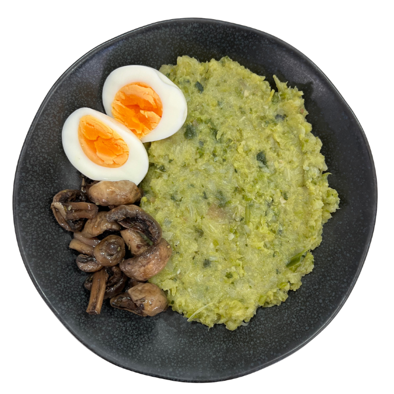 Trinchat de judía verde y patata con huevo cocido