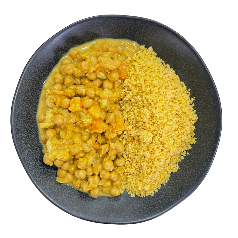 Garbanzos con coco y curri