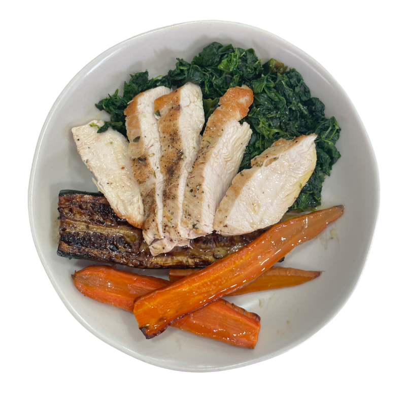 Pavo marinado con verduras (low carb)
