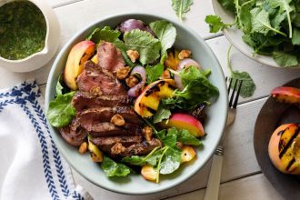 B062_Grilled-Steak-Peach-Salad-Kale-Ginger-Basil-Dressing_Menu-Page-1024x683